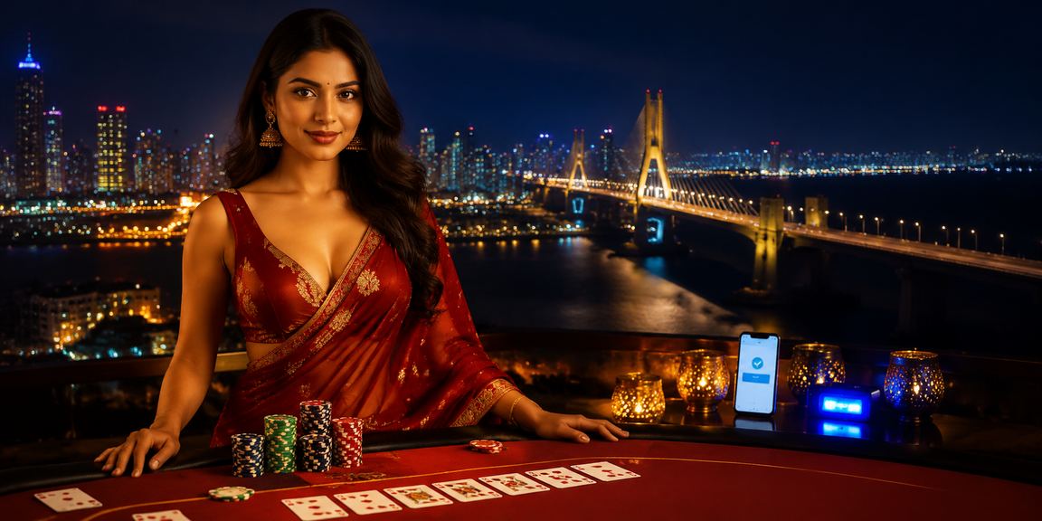 Vibrant Mumbai cityscape with Teen Patti activity