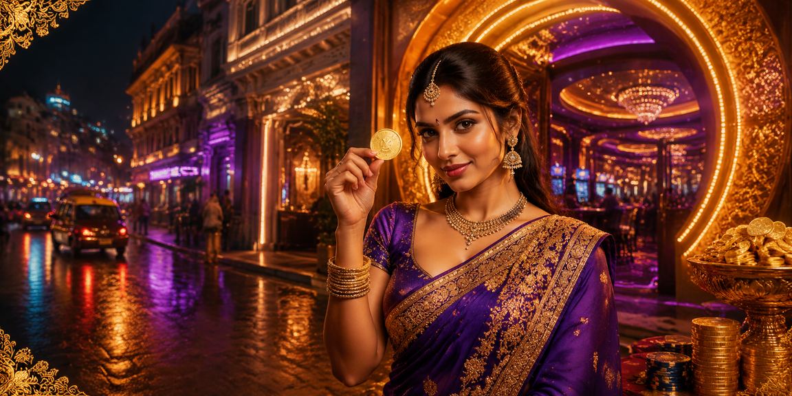 Vibrant Mumbai night with illuminated casino and betting scenes